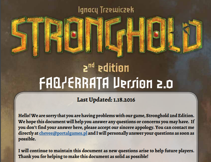 Stronghold FAQ v2.0