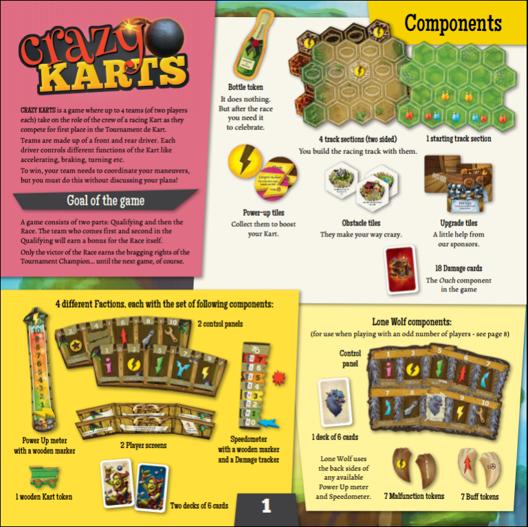 RULES Crazy Karts Rulebook! Board Games That Tell Stories