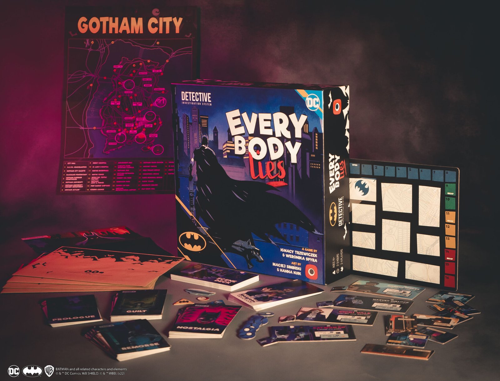 4 characters you can choose from in Batman: Everybody Lies | Board games  that tell stories | BoardGameGeek